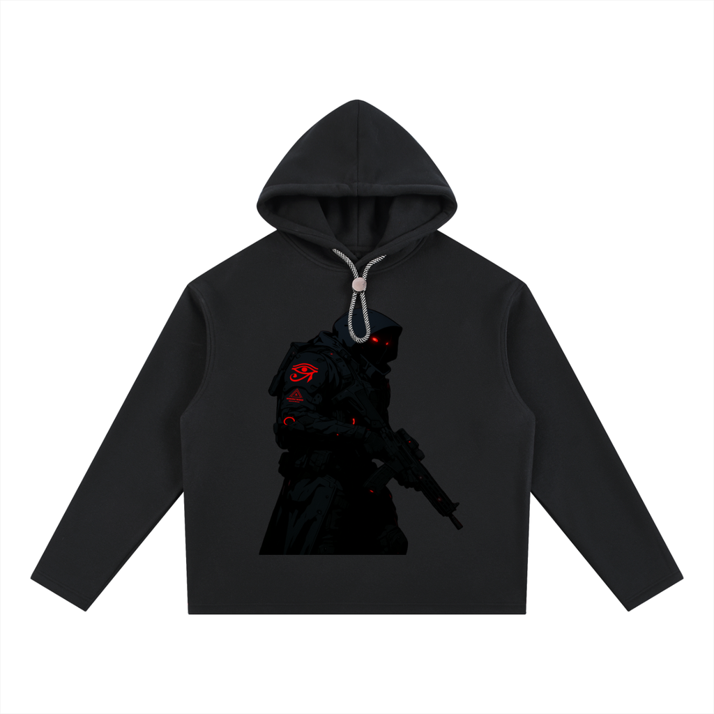 BLACK TEAM AGENTS GSU CYBERPUNK ERA 2. Oversized Fleece Hoodie