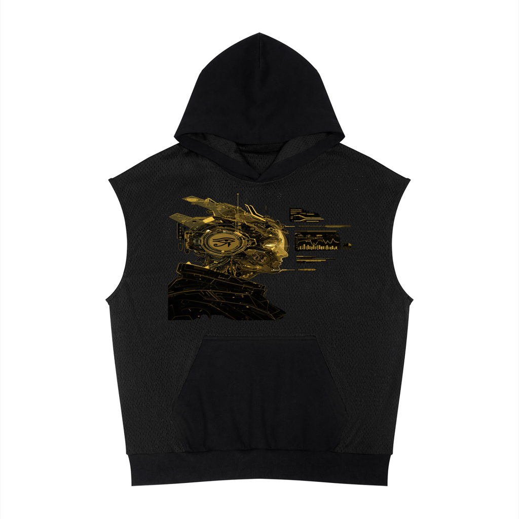 DIGITAL OVERDOSE - Unisex Panel Mesh Sleeveless Hoodie