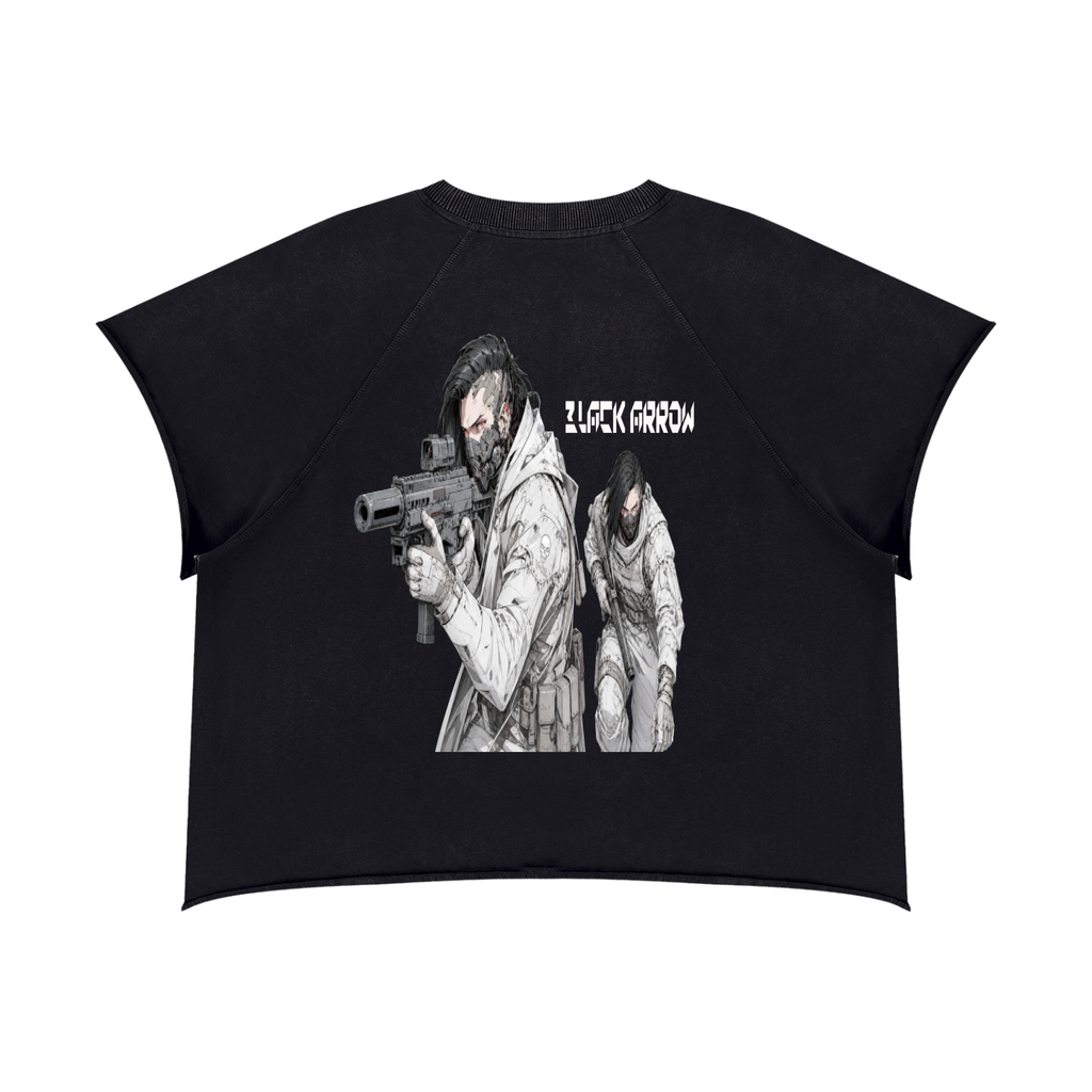 BLACK ARROW ERA 2 - ON THE HUNT - Unisex Vintage Wash Raw Edge Boxy T-Shirt