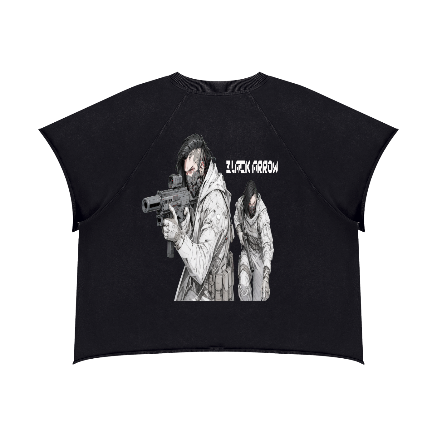 BLACK ARROW ERA 2 - ON THE HUNT - Unisex Vintage Wash Raw Edge Boxy T-Shirt