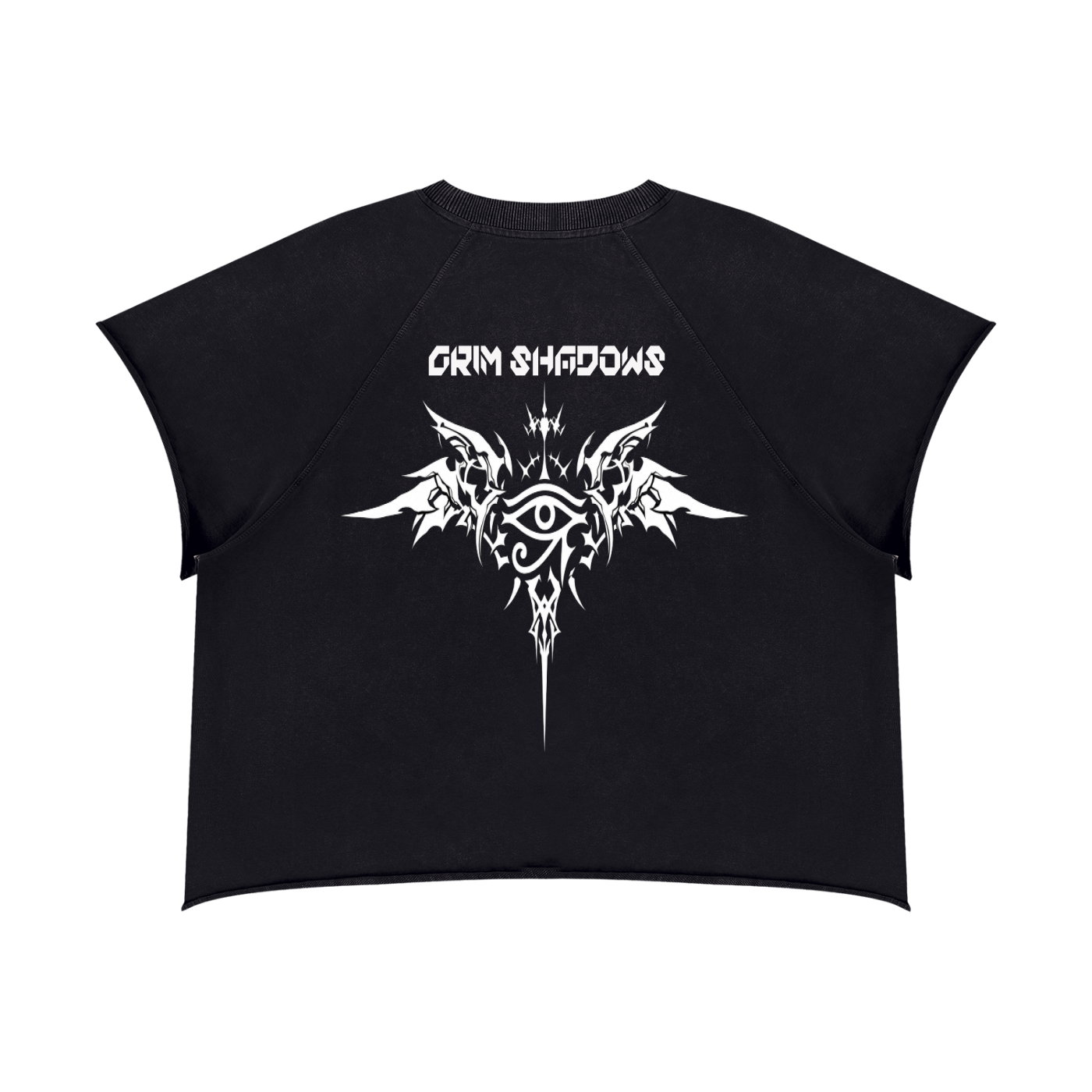 GRIM SHADOWS ERA 1- GOTHIC ANGEL - Unisex Vintage Wash Raw Edge Boxy T-Shirt