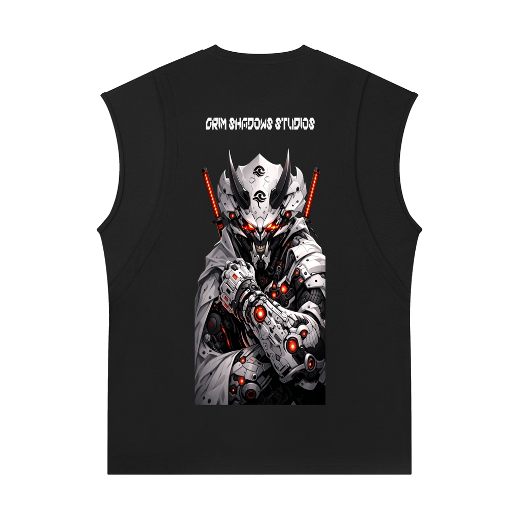 HOUSE DRAGON WHITE GSU ERA 2. Spliced Panel Sleeveless Muscle T-Shirt