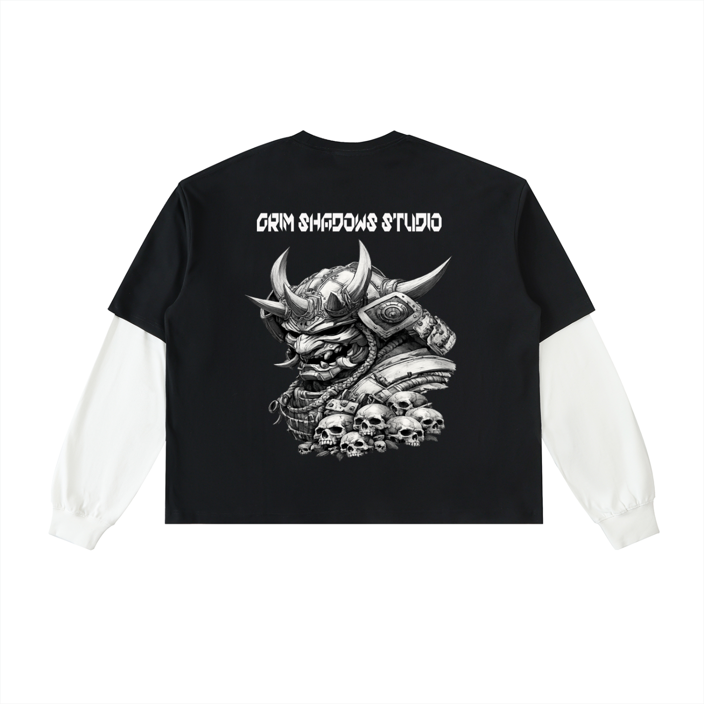 UNDEAD HONOR GSU ERA 1. Layered Contrast Sleeve Cotton T-Shirt