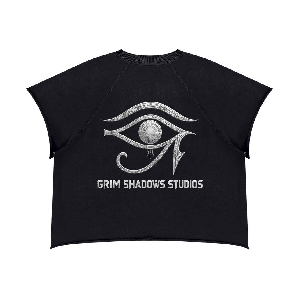 BLACK ARROW ERA 2 - THE GRIM EYE - Unisex Vintage Wash Raw Edge Boxy T-Shirt
