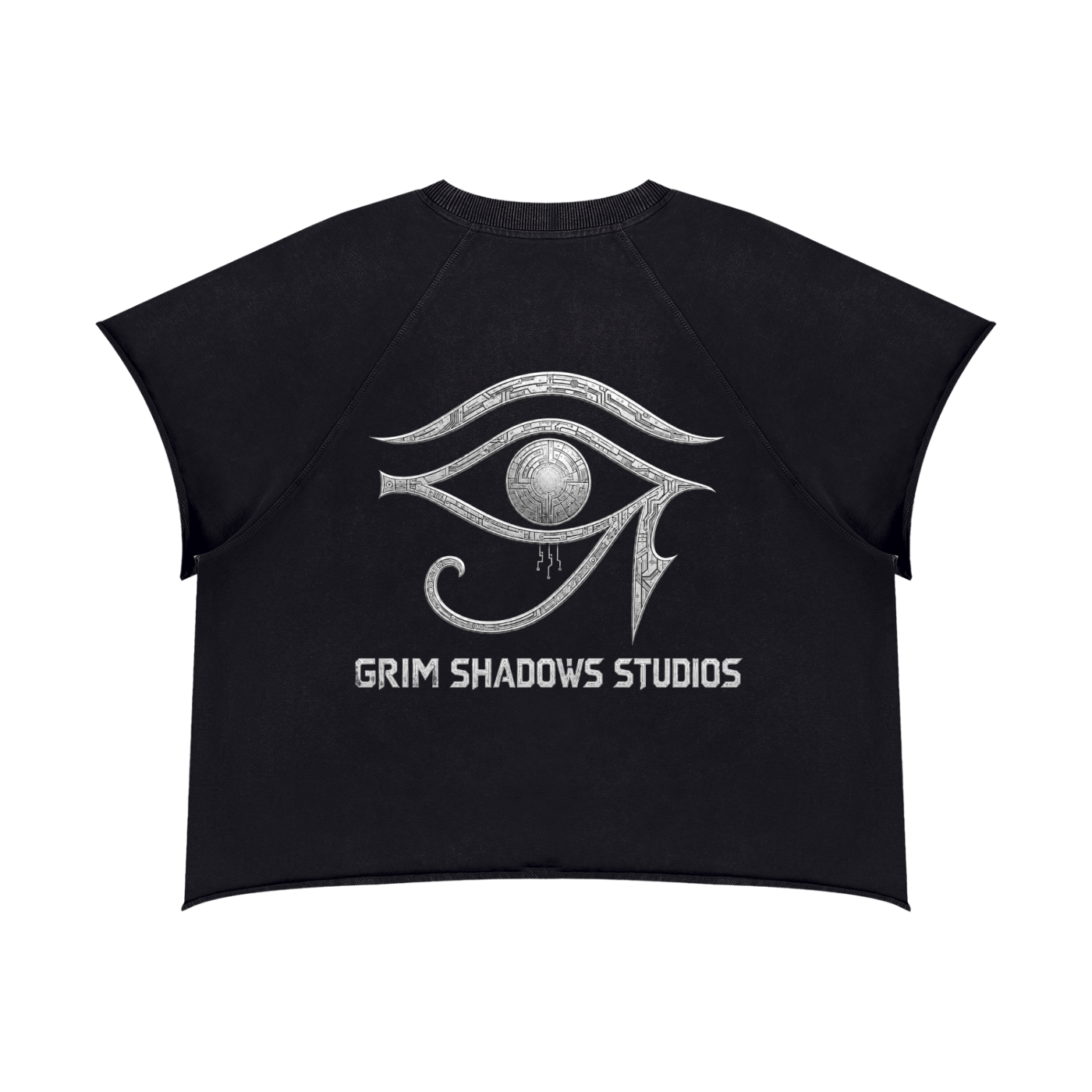 BLACK ARROW ERA 2 - THE GRIM EYE - Unisex Vintage Wash Raw Edge Boxy T-Shirt