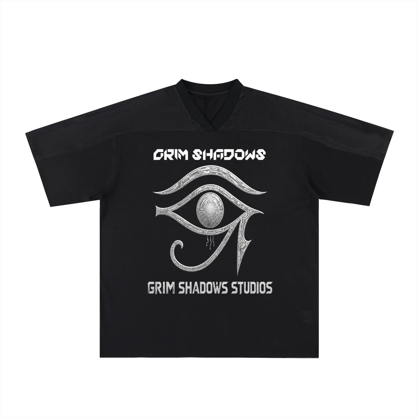 BLACK ARROW ERA 2 - THE GRIM EYE - Oversized Mesh V-Neck Soccer Jersey