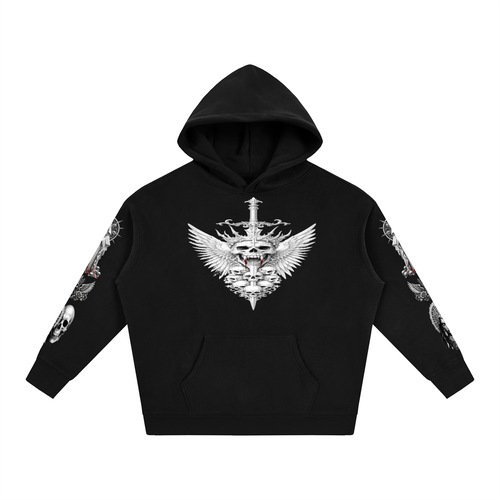 BLOOD AND SKULLS - Oversize Fleeced Hoodie