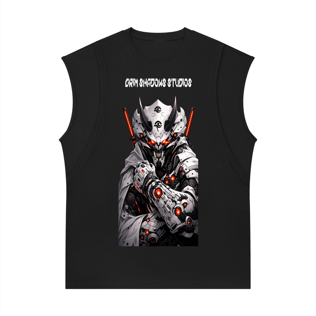 HOUSE DRAGON WHITE GSU ERA 2. Spliced Panel Sleeveless Muscle T-Shirt