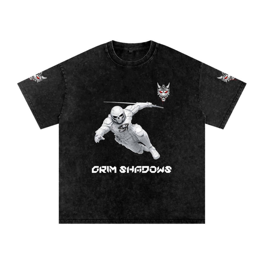 CODEX KNIGHT GSU ERA 3. Snow Washed Oversized Cotton T-Shirt