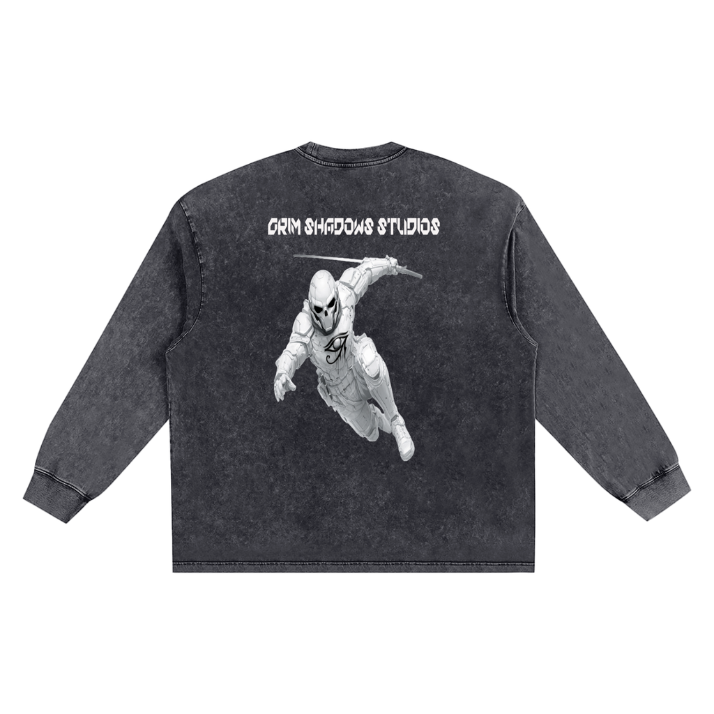 CODEX KNIGHT GSU ERA 3. Snow Washed Frayed Edge T-Shirt