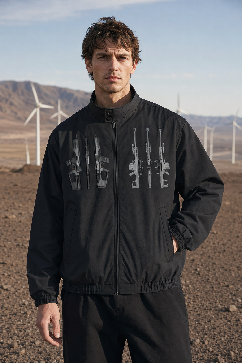 BLACK ARROW ERA 2- GUN NUT - Stand Collar Bomber Jacket