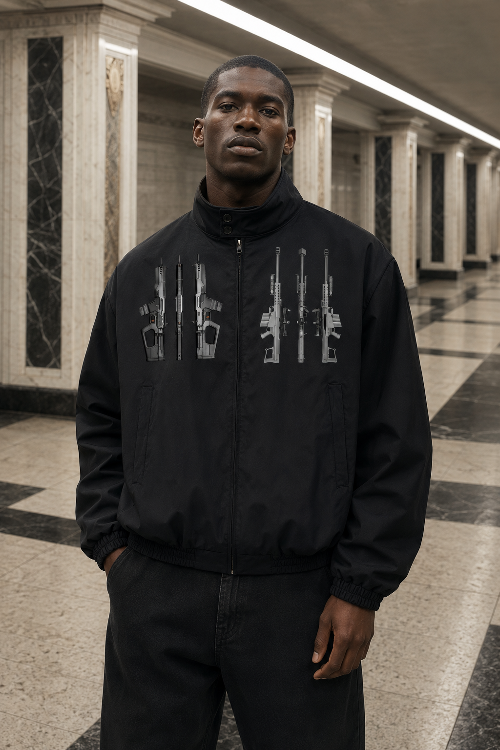 BLACK ARROW ERA 2- GUN NUT - Stand Collar Bomber Jacket