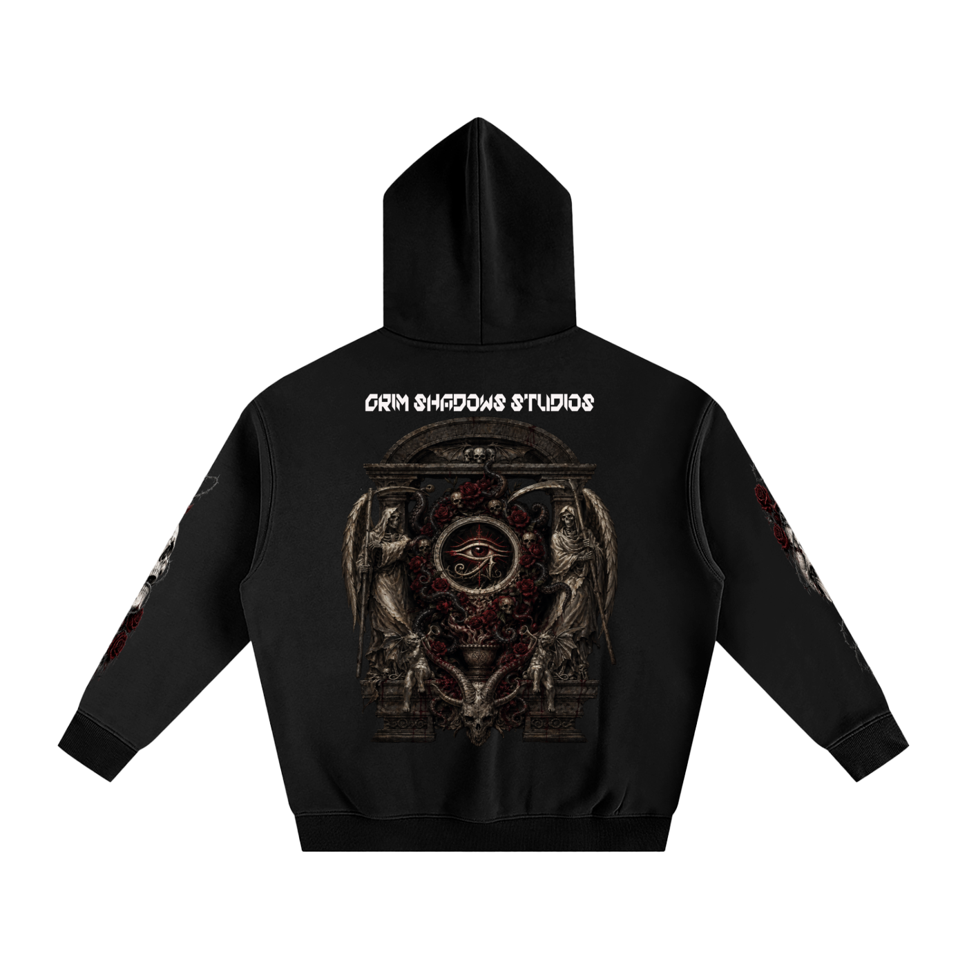 Oversize Fleeced Hoodie, DEATH AND THE GRIM EYE GSU ERA 1