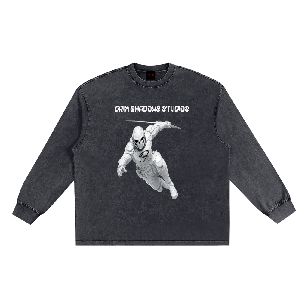 CODEX KNIGHT GSU ERA 3. Snow Washed Frayed Edge T-Shirt