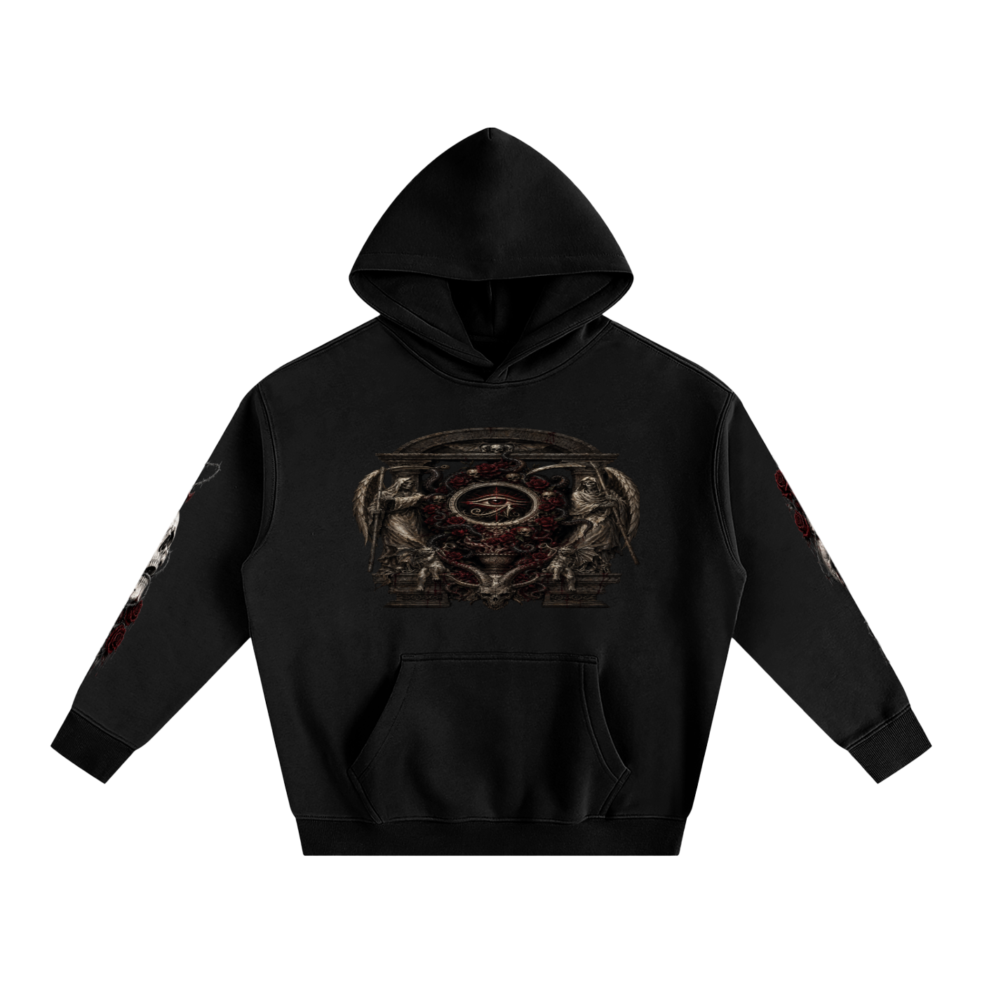 Oversize Fleeced Hoodie, DEATH AND THE GRIM EYE GSU ERA 1