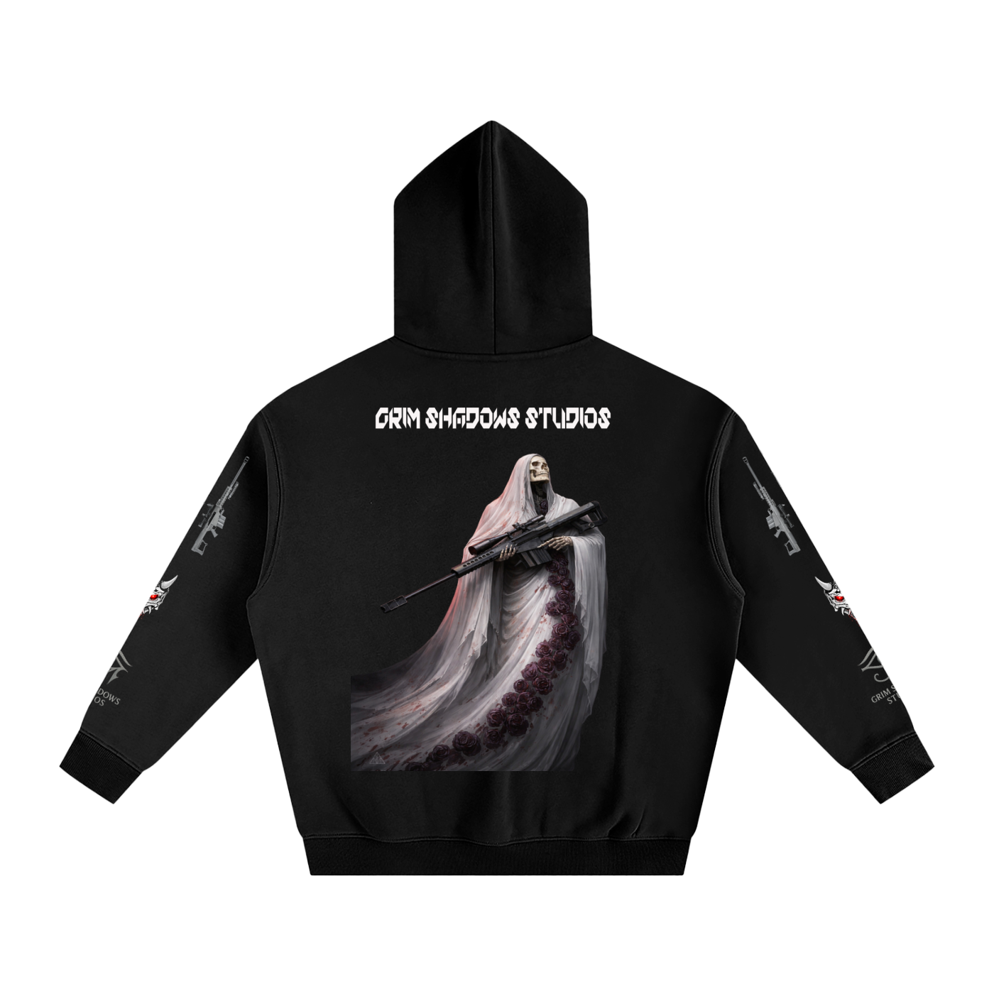 Death, Roses, Sniper Rifle GSU ERA 2. Oversize Fleeced Hoodie