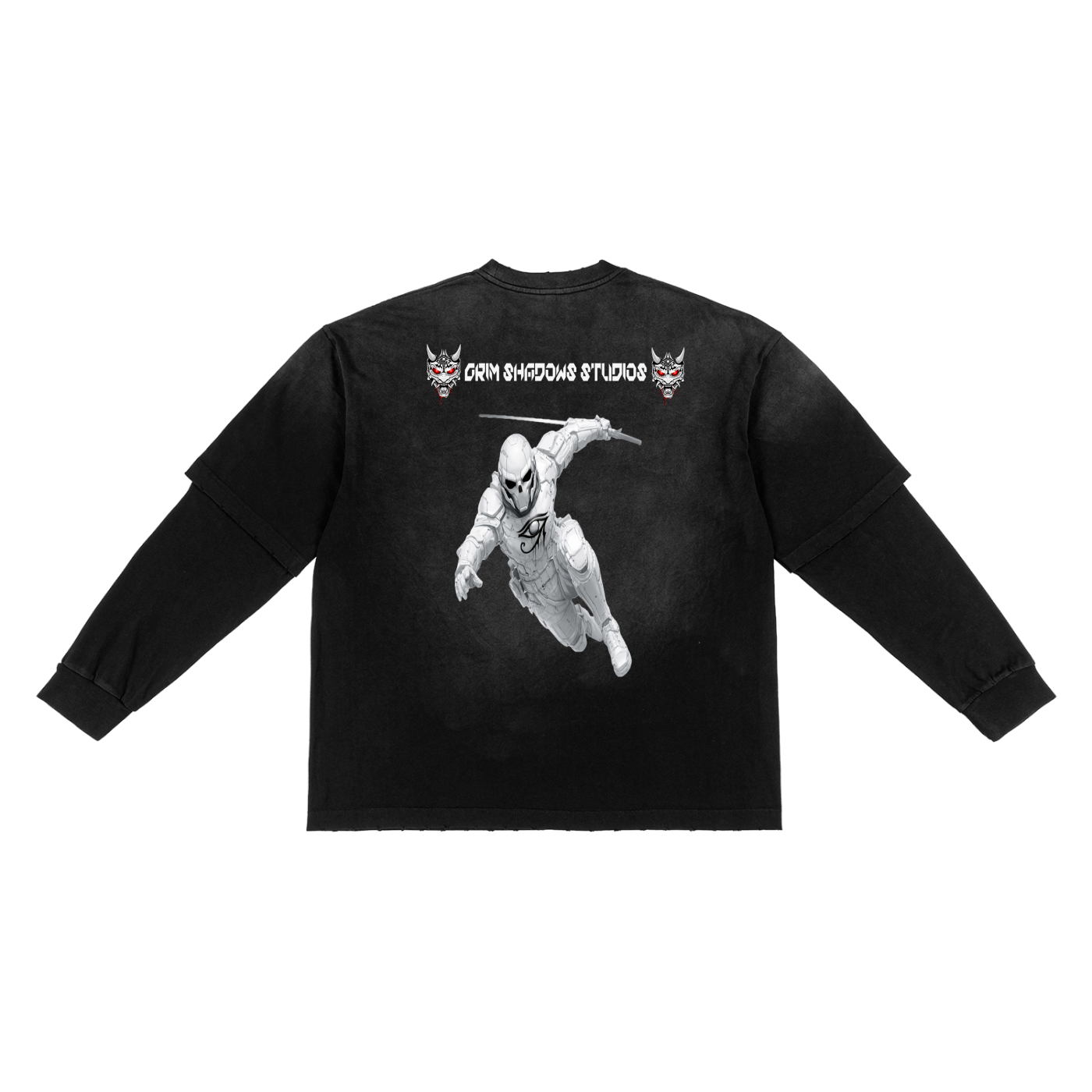 CODEX KNIGHT GSU ERA 3. Sunfade Hand-Frayed Faux Two-Piece T-Shirt