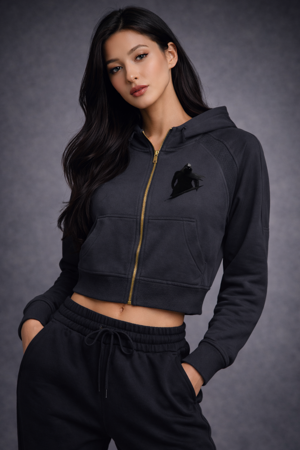 KANE GSU ERA1. Cropped Zip-Through Hoodie