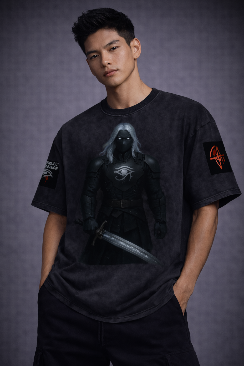 STARFALLER GSU ERA 1. Snow Washed Oversized Cotton T-Shirt