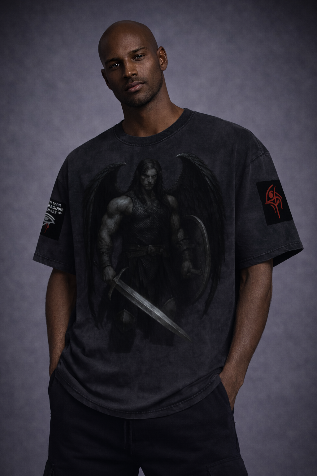 KINGSMEN - GSU ERA1. Snow Washed Oversized Cotton T-Shirt