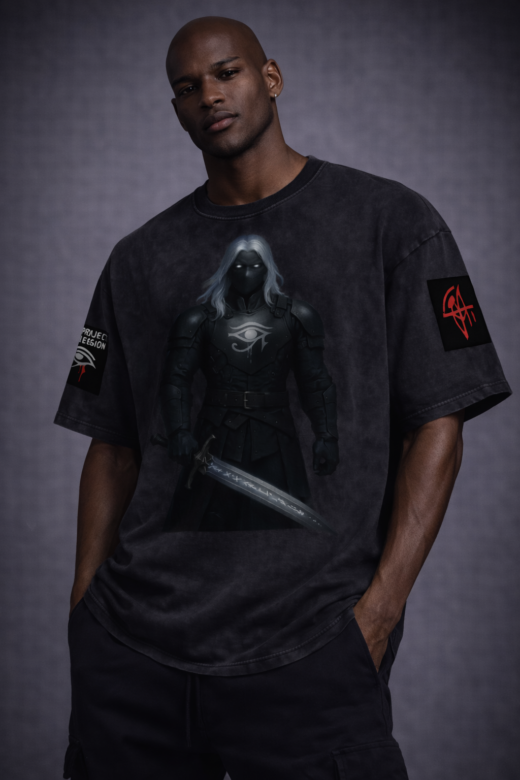 STARFALLER GSU ERA 1. Snow Washed Oversized Cotton T-Shirt