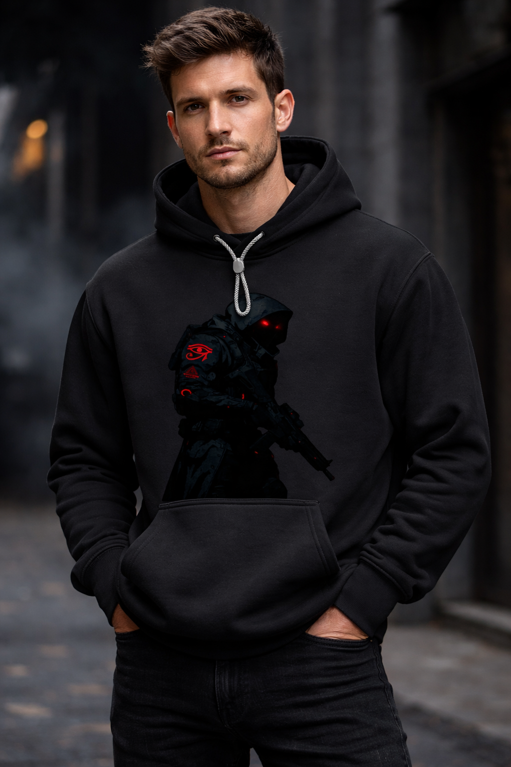 BLACK TEAM AGENTS GSU CYBERPUNK ERA 2. Oversized Fleece Hoodie