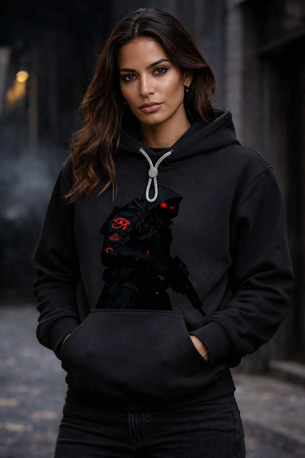 BLACK TEAM AGENTS GSU CYBERPUNK ERA 2. Oversized Fleece Hoodie