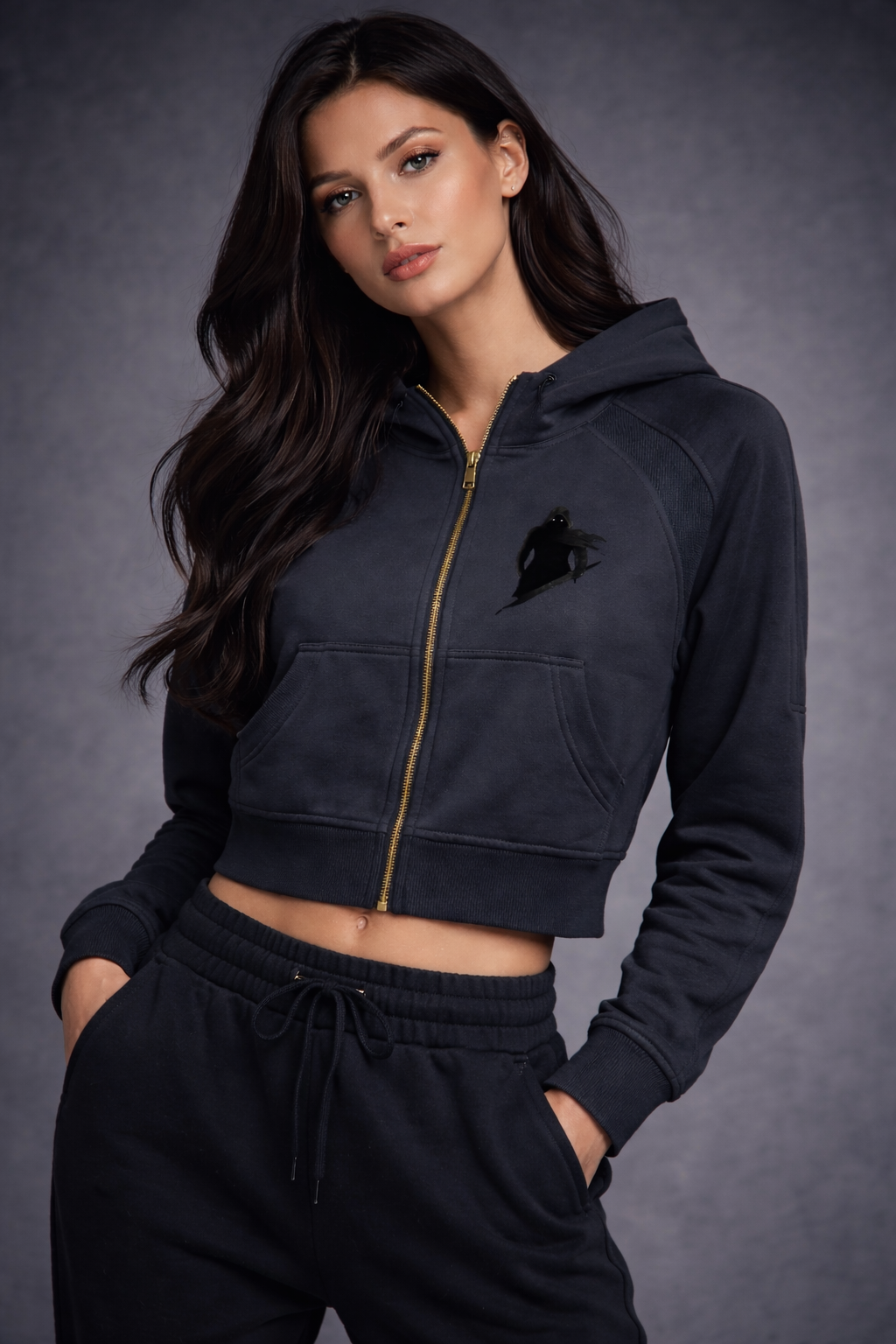 KANE GSU ERA1. Cropped Zip-Through Hoodie