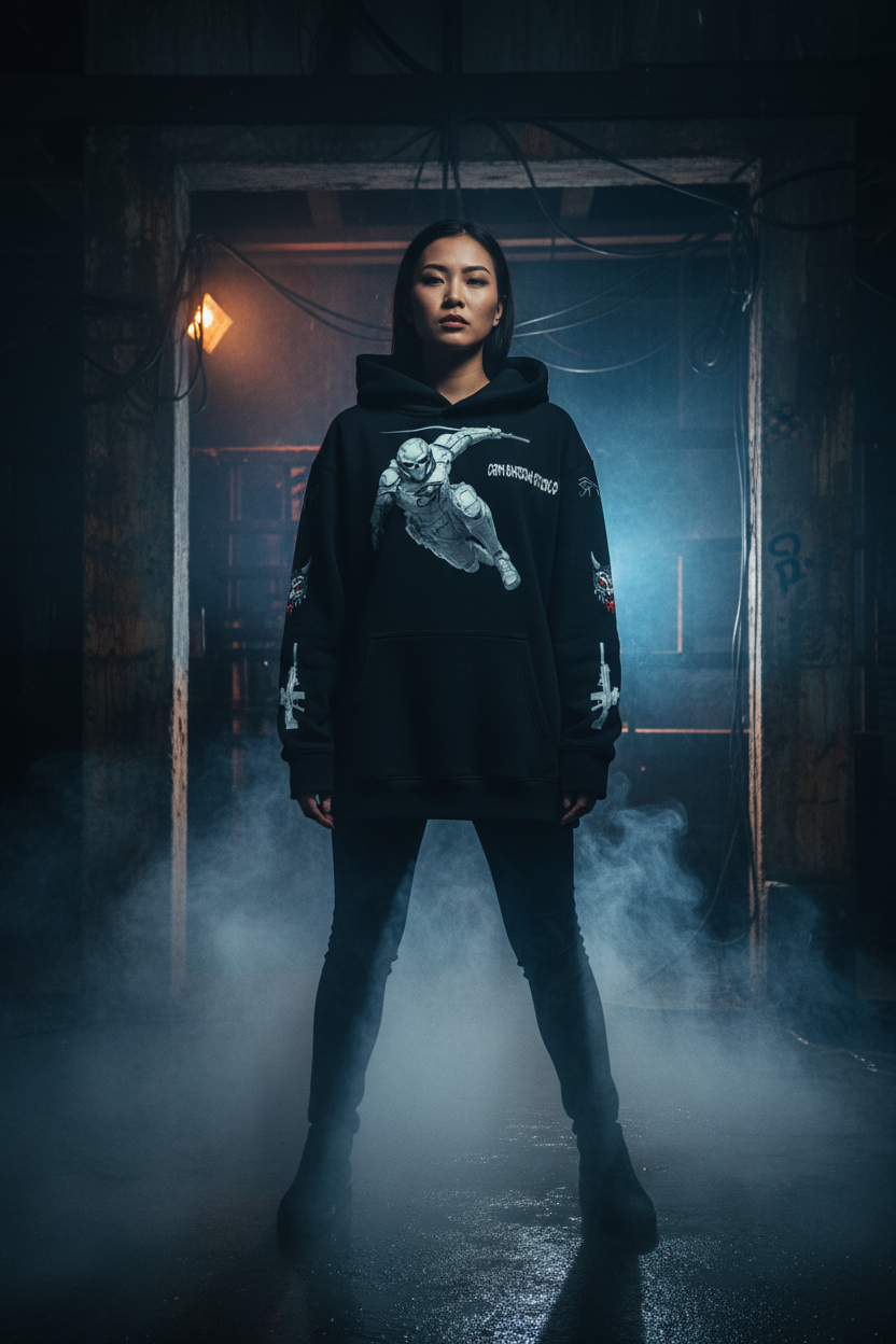Asian female model - CODEX KNIGHT hoodie