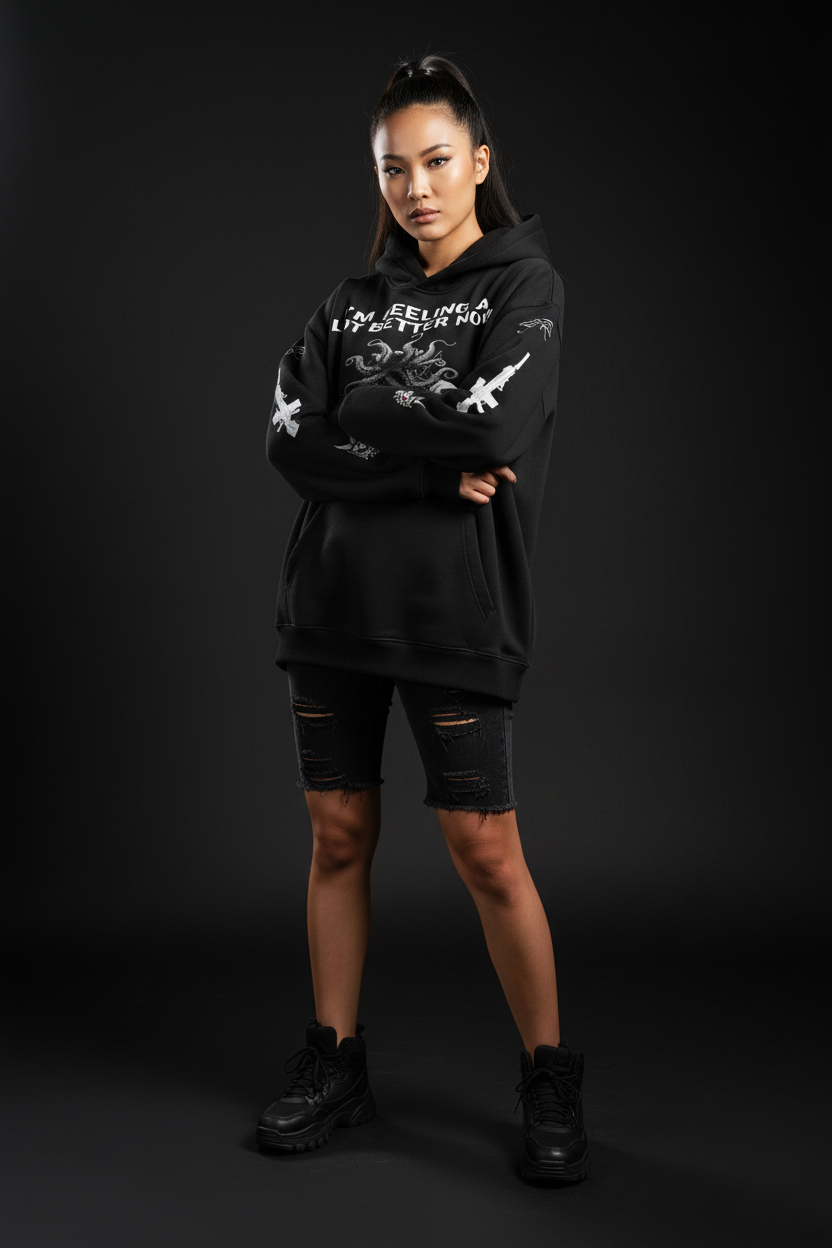 Asian Female - Oversize Fleeced Hoodie