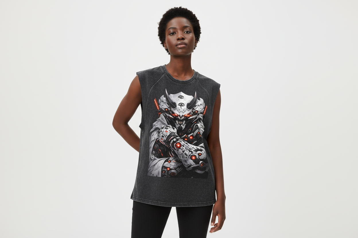 Black female wearing HOUSE DRAGON tank top