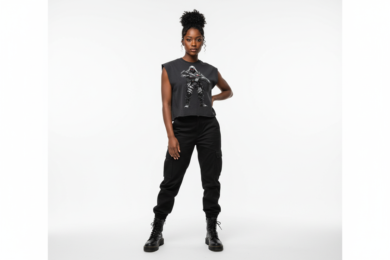 Black female wearing tank top