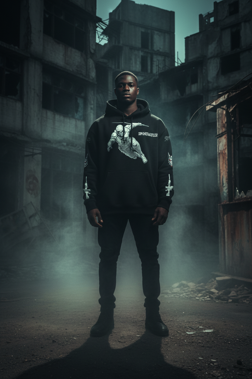 Black male model - CODEX KNIGHT hoodie