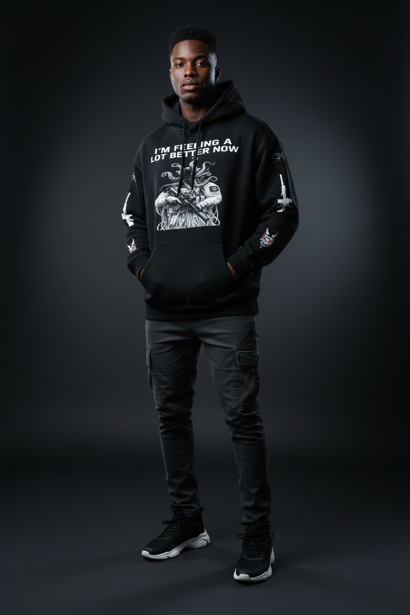 Black Male - Oversize Fleeced Hoodie