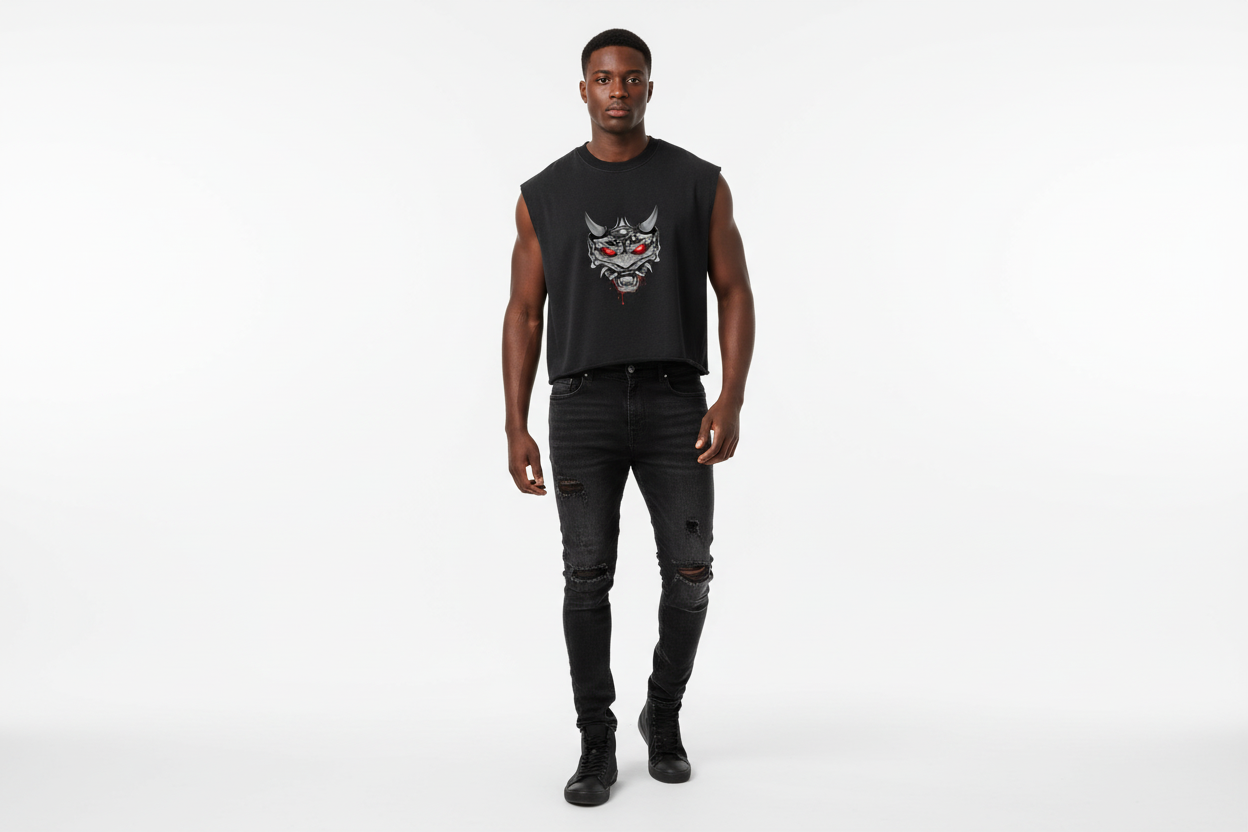 Black male wearing ONI tank top