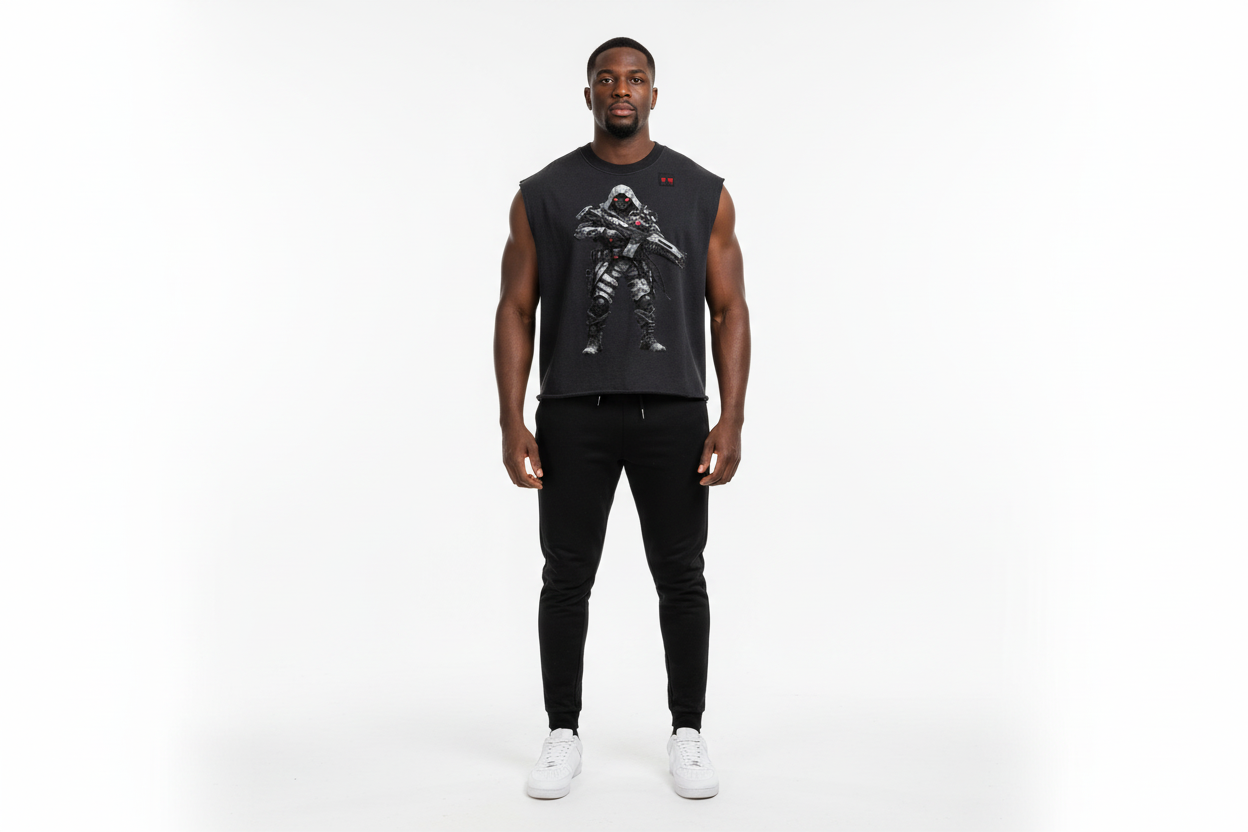 Black male wearing tank top