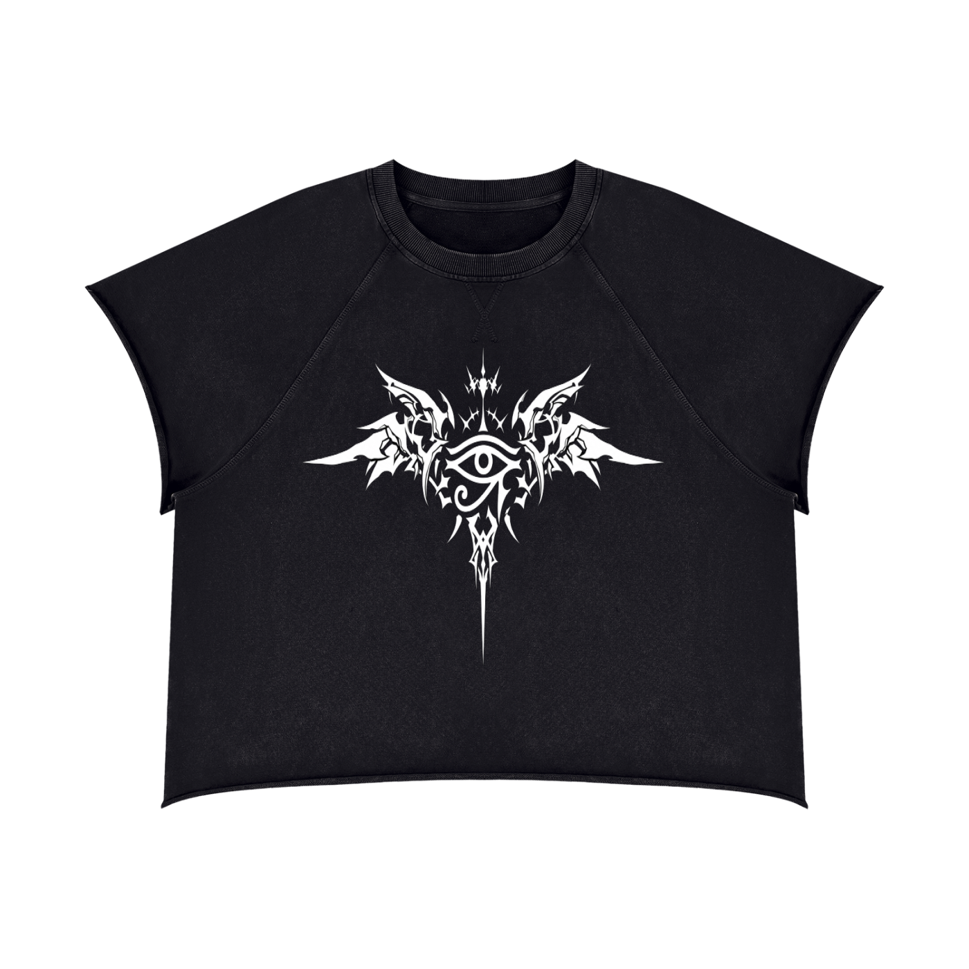 GRIM SHADOWS ERA 1- GOTHIC ANGEL - Unisex Vintage Wash Raw Edge Boxy T-Shirt