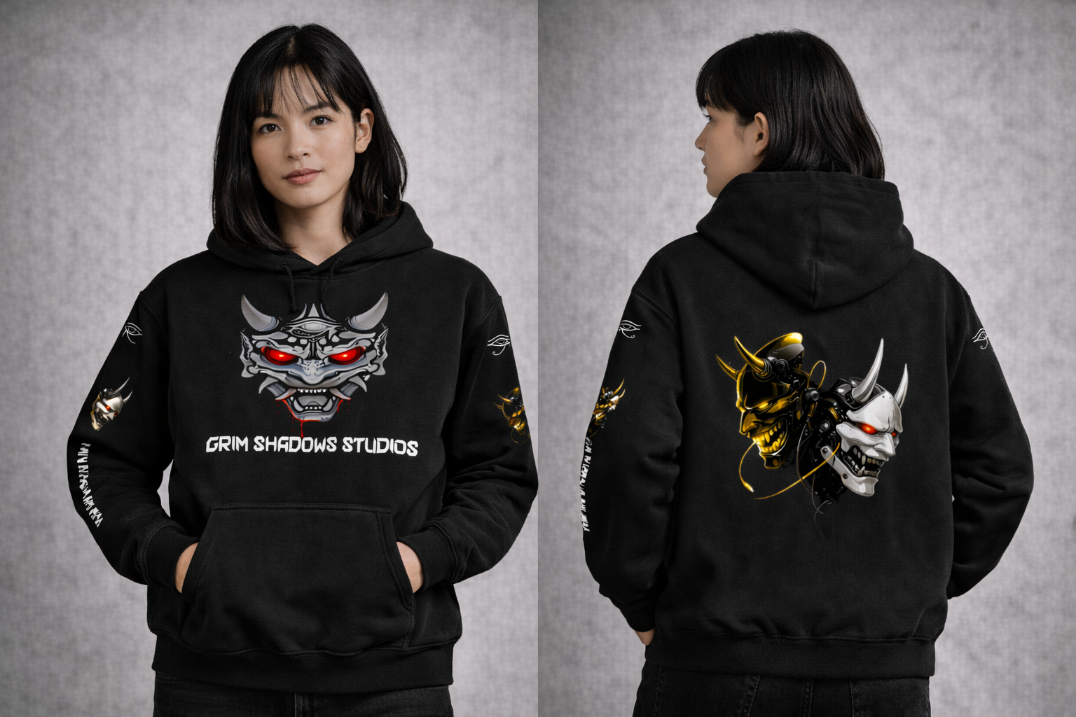 CYBER ONI GSU ERA 2. Oversize Fleeced Hoodie