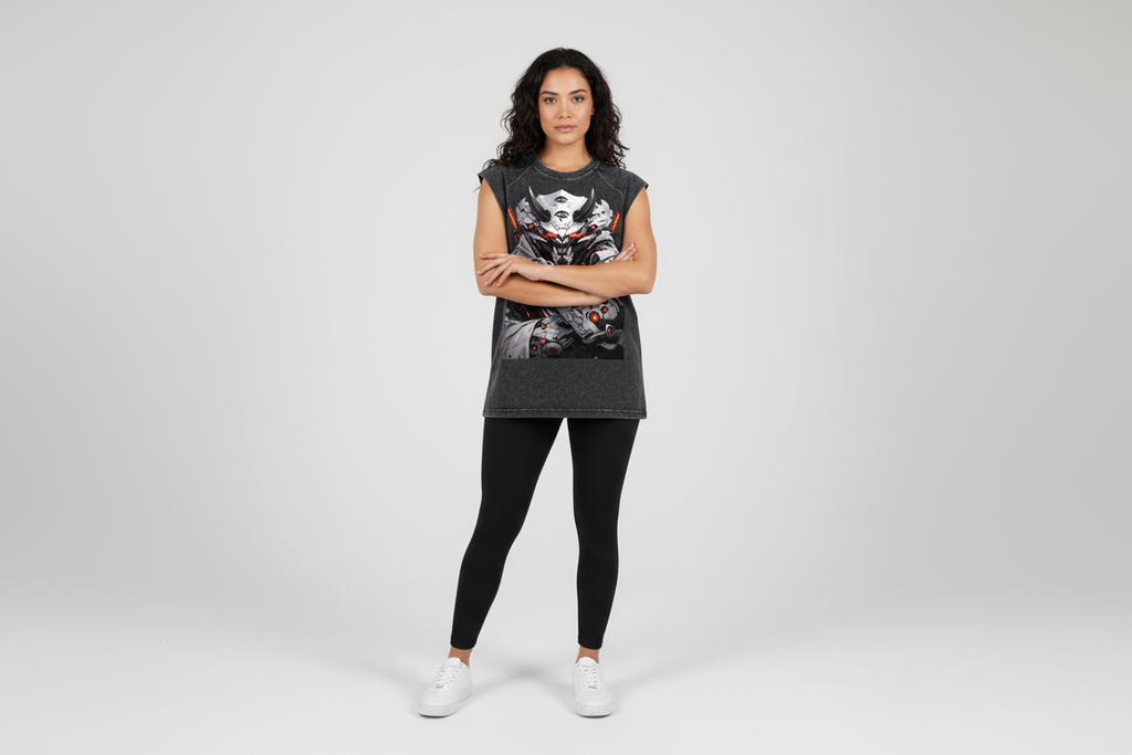 Hispanic female wearing HOUSE DRAGON tank top