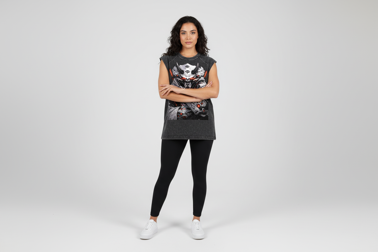 Hispanic female wearing HOUSE DRAGON tank top