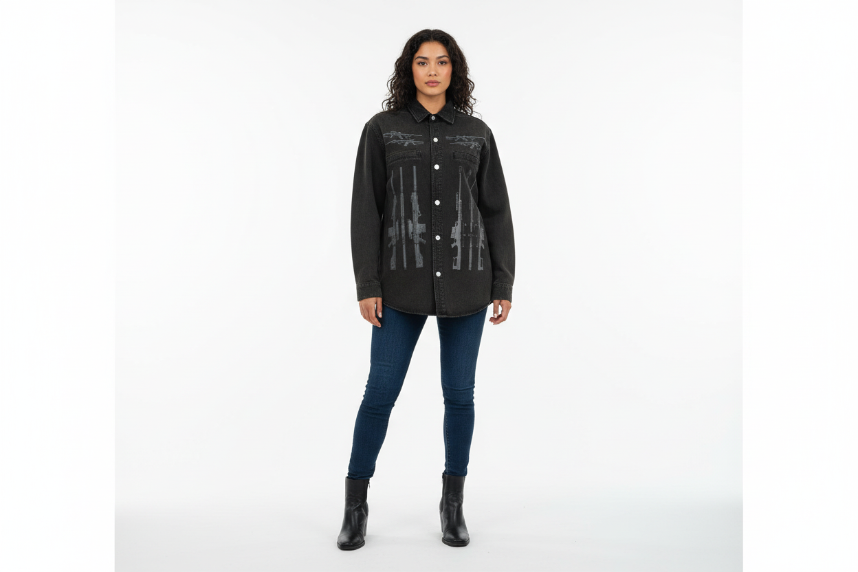Hispanic female wearing ONI ARMS jacket
