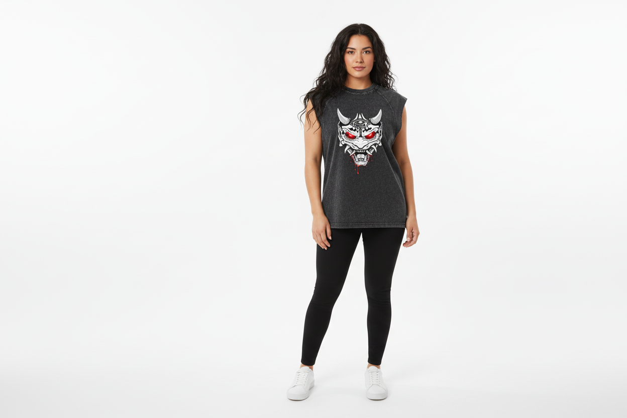Hispanic female wearing ONI tank top