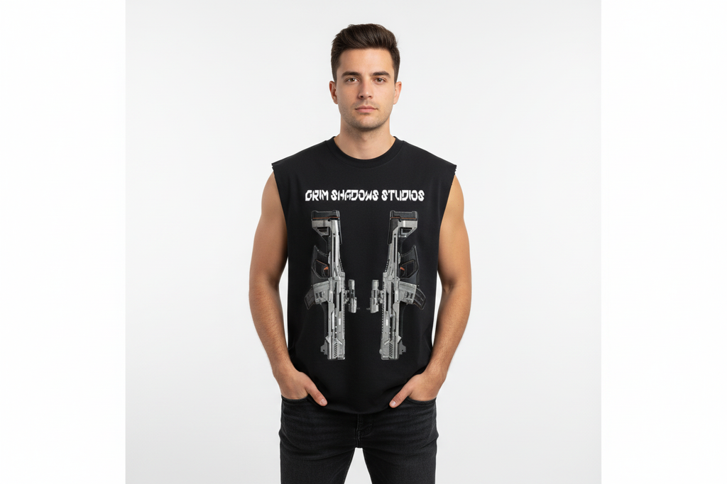 Hispanic male wearing AMRS 4 tank top