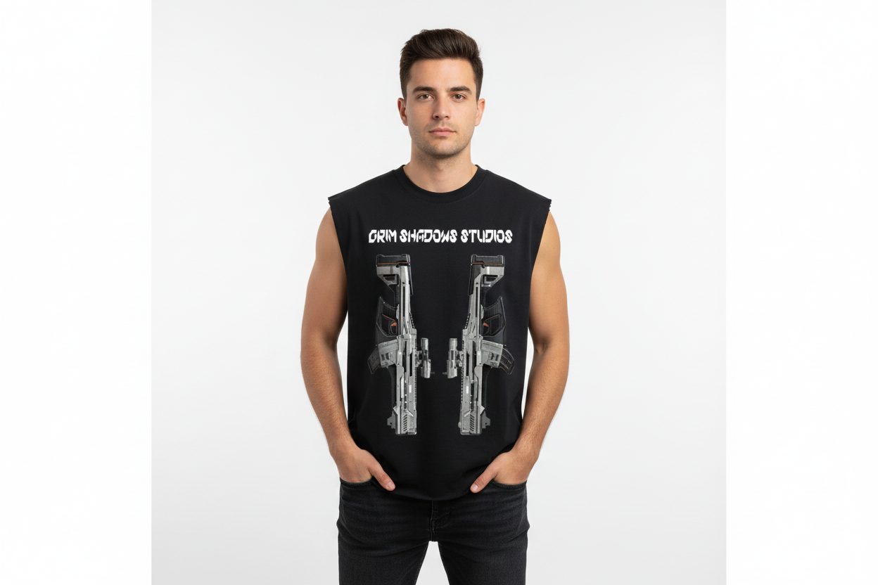 Hispanic male wearing AMRS 4 tank top