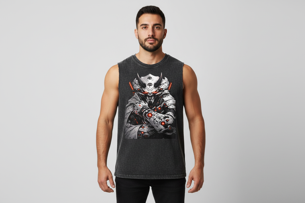 Hispanic male wearing HOUSE DRAGON tank top