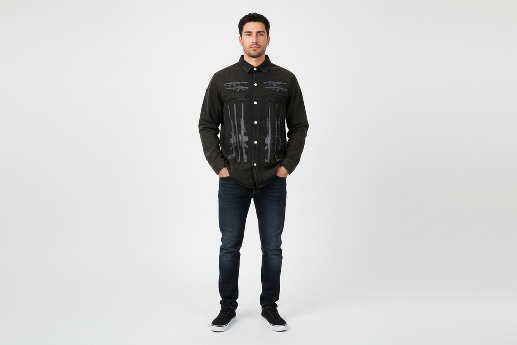Hispanic male wearing ONI ARMS jacket