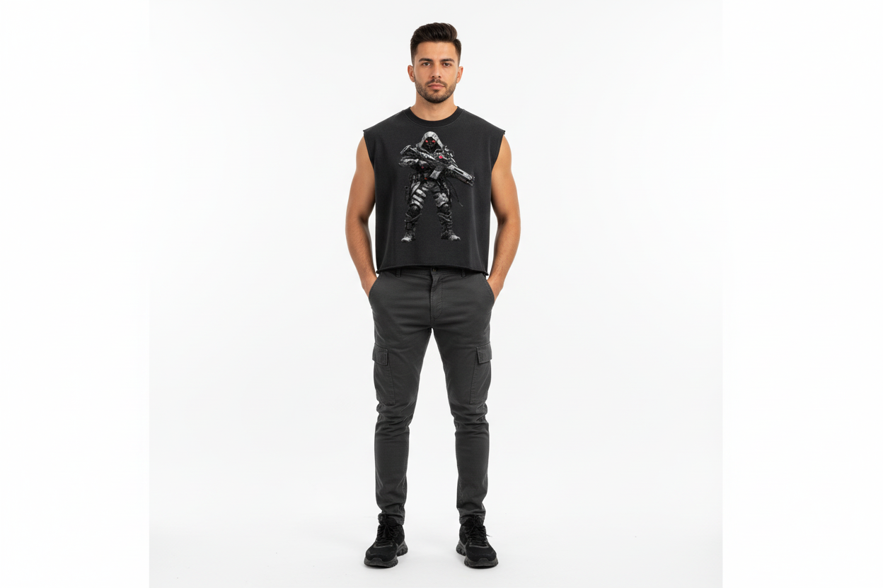 Hispanic male wearing tank top