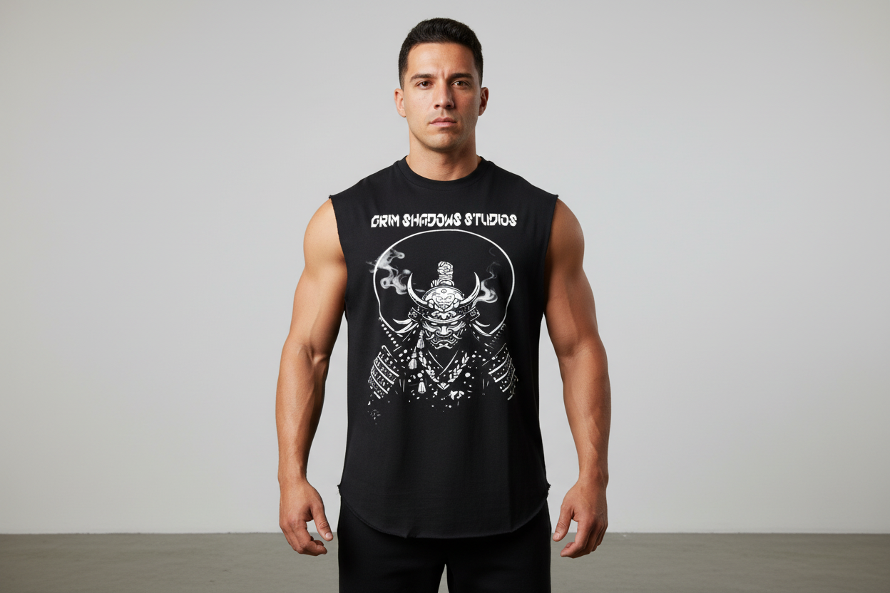 Hispanic male wearing TWILIGHT WALKER tank top