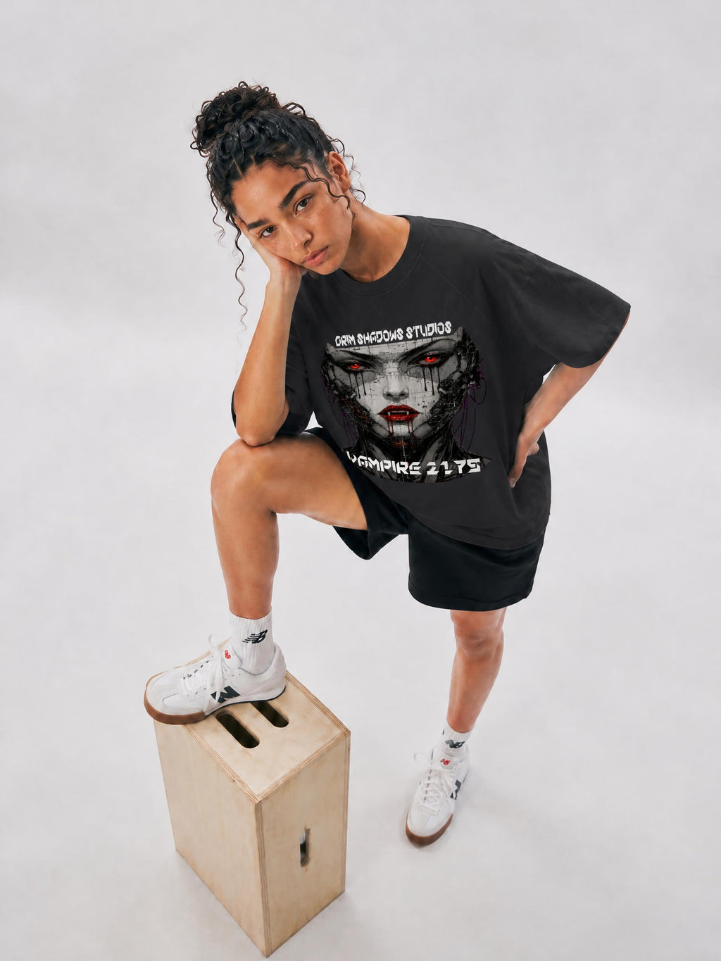 VAMPIRE 2175 - GSU ERA 2 - Unisex Vintage Wash Raw Edge Boxy T-Shirt