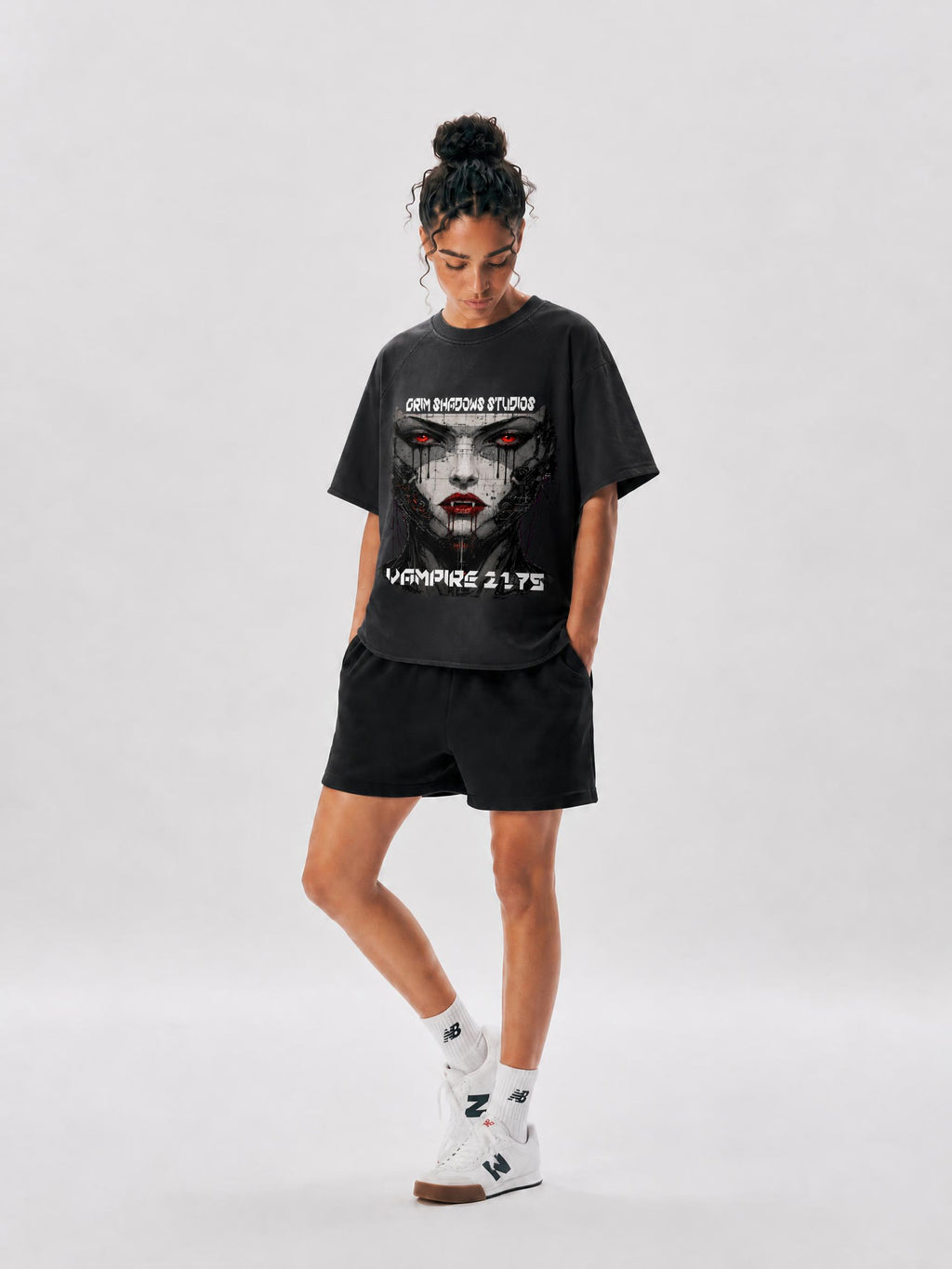 VAMPIRE 2175 - GSU ERA 2 - Unisex Vintage Wash Raw Edge Boxy T-Shirt